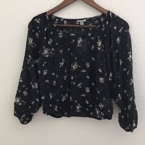 Urban Outfitters navy floral top